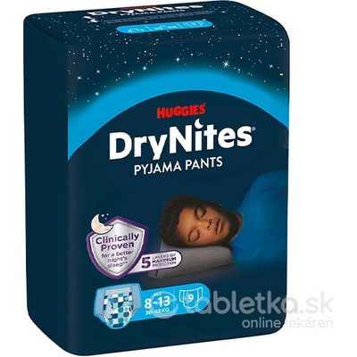 Kimberly-Clark HUGGIES DryNites L pre chlapcov 8-13 r 30-48 kg 1x9 ks