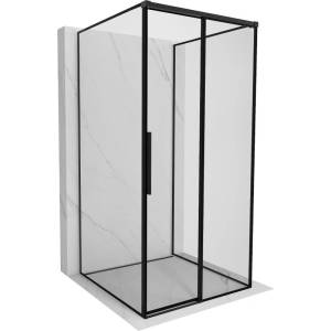 Mexen Rox-3S душ кабина 3-стенна плъзгаща се дясна 120 x 120 см, черна рамка, черна - 8C2-120-120-70-70-3S-P (8C2-120-120-70-70-3S-P)