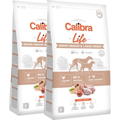 Calibra Dog Life Senior Medium & Large Chicken 2 x 12 кг