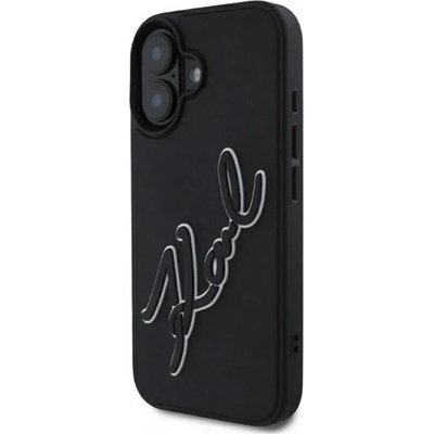 CG Mobile iPhone 16 KARL LAGERFELD 3D RUBBER SIGNATURE Силиконов удароустойчив протектор за телефон 3D, ЧЕРЕН KLHCP16S3DRKSDLK (KLHCP16S3DRKSDLK)