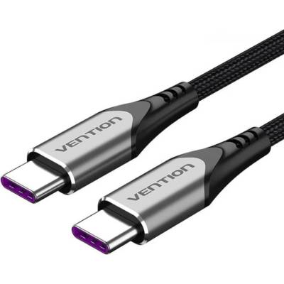 USB кабел Vention, USB 2.0 Type-C към Type-C, 2.0M, черен, 5A бързо зареждане, TAEHH (TAEHH)