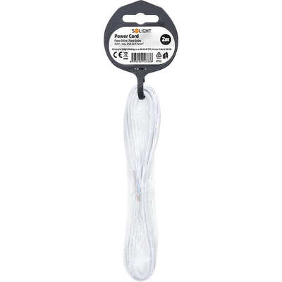 Solight flexo šnúra, 2x 0,75mm2, biela, plochá, 2m, PF10