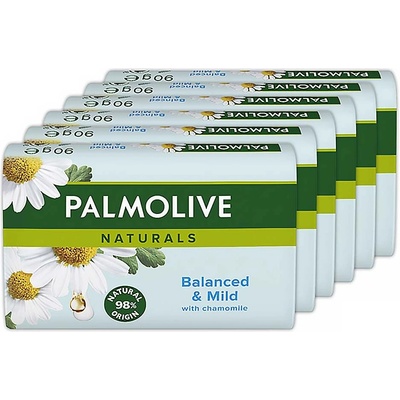 Palmolive Naturals Balanced & Mild toaletní mýdlo Chamomile & Vitamín E 6 x 90 g