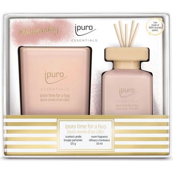 ipuro Свещ ipuro Essentials Time for a Hug + дифузер в подаръчна кутия 125g / 50ml,
