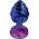 Sensual Метално дилдо Butt Plug с оребрение "BLUE HONEY PURPLE" 7 см. Размер - S