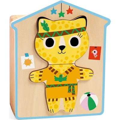 DJECO Дървен пъзел Djeco - Животни (DJ01678)