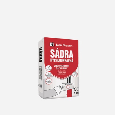 Den Braven 00415GY Sádra rychloopravná, sáček 1 kg, bílá