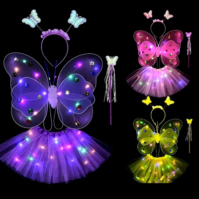 Светещ led костюм на приказна принцеса Пеперуда с крила