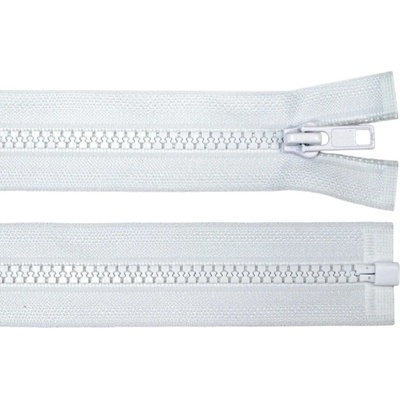 Zip kostěný bundový 5mm dělitelný délka 50 cm - BÍLÁ