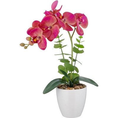 Umelá kvetina Orchidea ružová v kvetináči, 40cm
