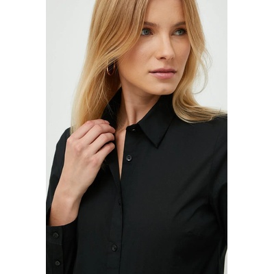 Sisley Риза Sisley дамска в черно със стандартна кройка с класическа яка (5CNX5QD47.100.)