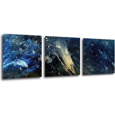 Impresi Obraz Abstrakt modrý se zlatým detailem - 90 x 30 cm (3 dílný)