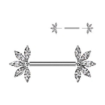 Šperky4U piercing do bradavky titan Push In TIT1410-C