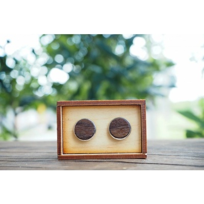Wood Style manžetové knoflíčky ořech – Zboží Dáma