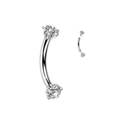 Šperky4U piercing do obočí titan s hvězdičkami TIT1391-1208