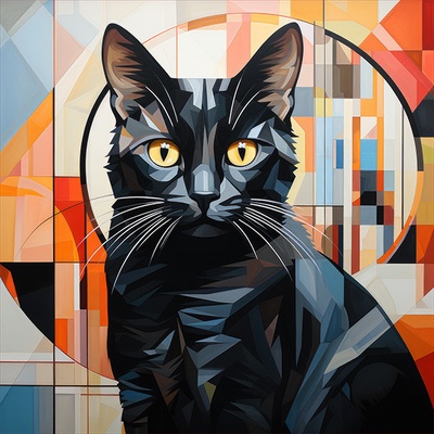 Takoy Panel z nepremokavého polyesteru 50x50 čierna mačka