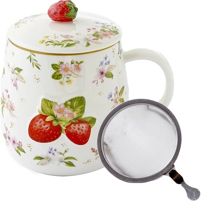 Easy Life Hrnček so sitkom Jahoda Fancy Fruit 450 ml