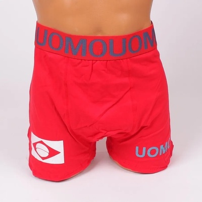 Ярко червен мъжки боксер с надписи - голям размер