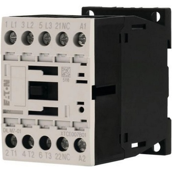 Eaton Контактор EATON DILM7-01(230V50HZ, 240V60HZ), 276585 - 3 полюса, 380 V 400 V, 3 kW, 1 NC, 230 V 50 Hz, 240 V 60 Hz, AC работа, Винтови клеми (276585)