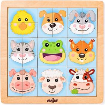 Woodyland Дървен пъзел Woody - Глави на животни, Домашни любимци (90315)