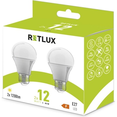 Retlux REL 31 LED A60 2x12W E27 teplá biela