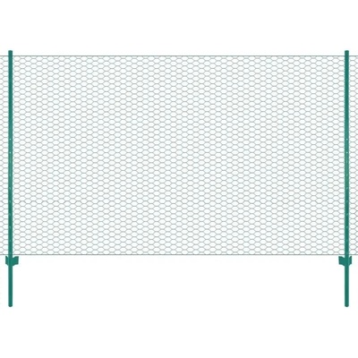 vidaXL Drátěný plot se sloupky ocel 25 x 1,5 m zelený