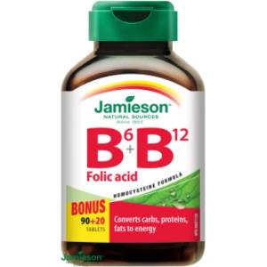 Jamieson Витамини B6, B12 и фолиева киселина 110 таблетки (IP478)