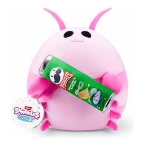 ZURU Snackles, Series 2, Pink Shrimp (Pringles, Sour Cream & Onion), a cuddly soft, soothing plush toy measuring 35 cm, featuring licensed snacks (Pink Shrimp). - 77573B