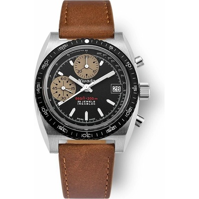 Nivada Grenchen Autochron White - Brown Leather
