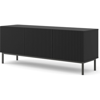 BIM Furniture ТВ шкаф Ravenna B 150 3D фрезован фолиран MDF, черно (RAVENNATVST150BMBF)