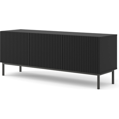 BIM Furniture ТВ шкаф Ravenna B 150 3D фрезован фолиран MDF, черно (RAVENNATVST150BMBF)