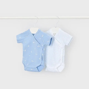 Mayoral Сет 2 къси бодита в син цвят за новородено момче Mayoral