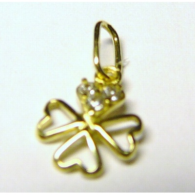 Klenoty Budín Zlatý čtyřlístek zlatý přívěsek ze žlutého zlata 246040736