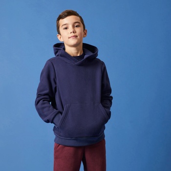 Domyos detská hrejivá mikina s kapucňou tmavomodrá