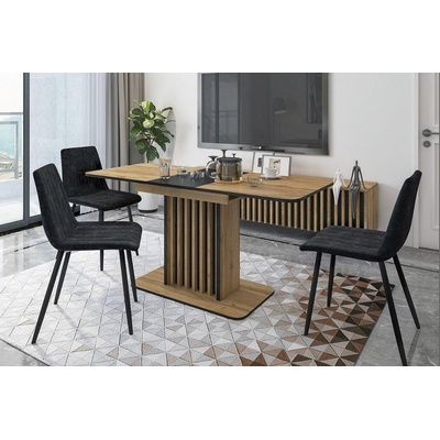 Bogdan Furniture Europe Трапезна маса kent разтегат. дъб артисан/черно