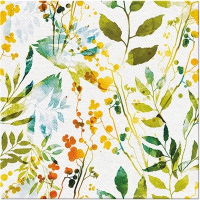 Airlaid servítky Watercolor leaves 40x40cm