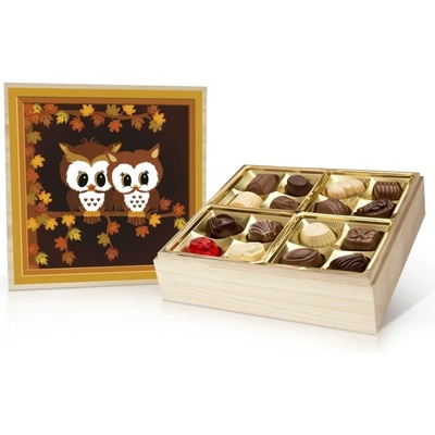 Selllot Sovičky belgické pralinky v dřevěné dóze 400 g