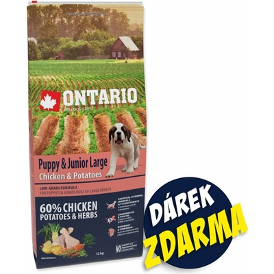 Ontario Puppy & Junior Large chicken & potatoes 14,25 kg