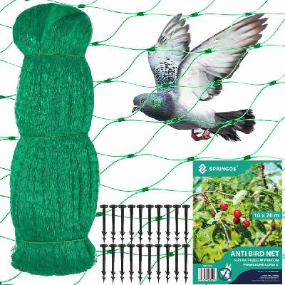 SPRINGOS Мрежа за птици Springos с котви 10x20m - зелена (AB0003)