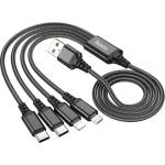 hoco. USB кабел за зареждане C-C+C+micro+Lightning 1m X76 (HC768650) (HC768650)