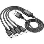 hoco. USB кабел за зареждане C-C+C+micro+Lightning 1m X76 (HC768650) (HC768650)