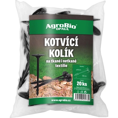 Kolík kotvící plastový tmavě zelený 20ks 12cm