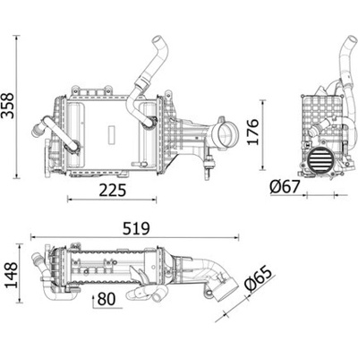 Chladič plniaceho vzduchu MAHLE ORIGINAL CI 665 000P (CI665000P)