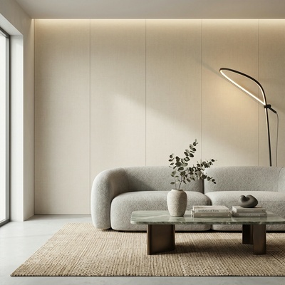 Polaris WPC панел Classic Fabric с бежов текстилен ефект | 288 x 122cm | Цена 34, 69€ (67, 85 лв) (B-04)