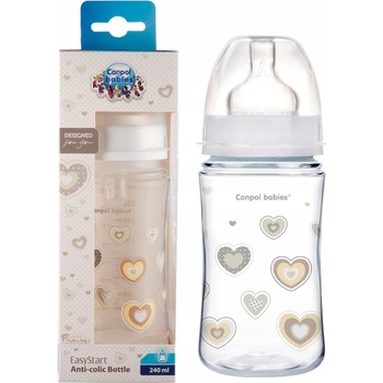 Canpol babies Fľaša sa širokým hrdlom Newborn baby 240ml béžová