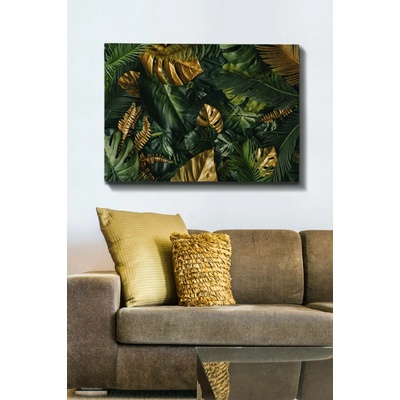 ASIR Obraz na plátně ZELENÉ A ZLATÉ LISTY 100 x 70 cm