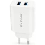 DeTech Мрежово зарядно устройство DeTech DE-58, 5V/2.4A 220V, 2 x USB, Бял - 40538