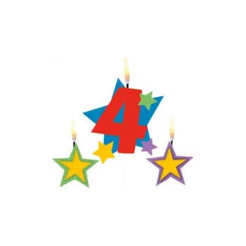 Image 1 of Amscan Свещи на клечка - число 4