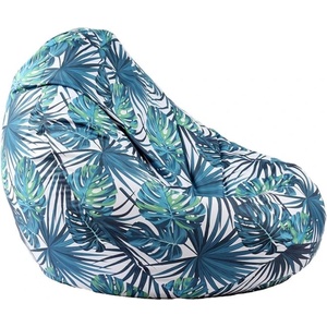 Pufrelax Пуф круша 320л. , Nirvana Grande, Tropical Leaves, Водоустойчив, Перящ се калъф, Пълнеж от Полистиролни перли, принт (PUF-G-NGR-TEXP-TRO)