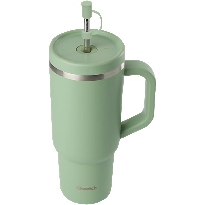 Qwetch Travel cup isotherme inox - Matt - 900ml - Linden green